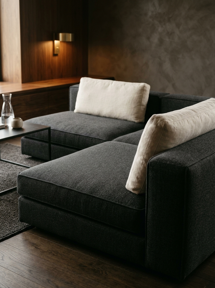 Custom sofa dimension proportions in modern interior